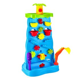 Sand and Water Table for Toddlers, Double-Sided Kids Activity Waterfall Playset with 37PCS Accessories, Kids Activity Sensory Table