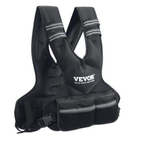 Adjustable Weighted Vest, 11-20lb Weight Vest with 6 Ironsand Weights and Reflective Stripe, Body Weight Vest Exercise Set for Men Women