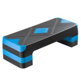 Aerobic Exercise Step Platform, 28-Inch Workout Aerobic Stepper, Height Adjustable Fitness Training Step Deck Trainer with 4 Risers