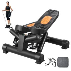 Stair Stepper, Mini Stepper for Exercise at Home, Hydraulic Fitness Twist Stepper with Resistance Bands, Full Body Workout Cardio Equipment