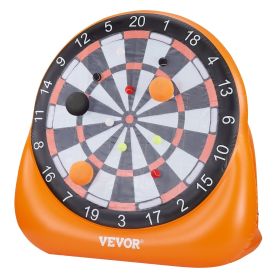 Inflatable Soccer Dart Board, over 6 ft High Giant Soccer Dart Board with 4 Kick Balls, 12 Tennis and Air Pump, 3-Min Setup