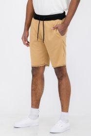 WeRaw Cut Sweat Shorts (Color: Navy, size: M)