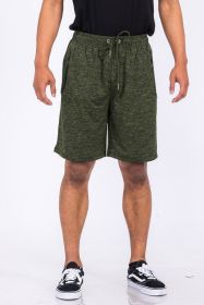 Weiv Marbled Active Running Shorts (Color: Olive, size: 3XL)