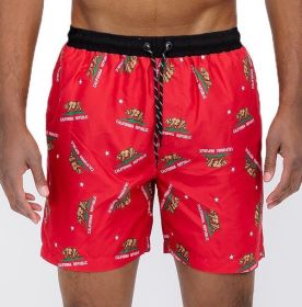 All Cali Swim Shorts (Color: Red, size: S)